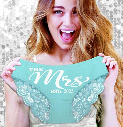 Silver The Mrs. Est. Chic Cheeky Panty, Bridal Lingerie