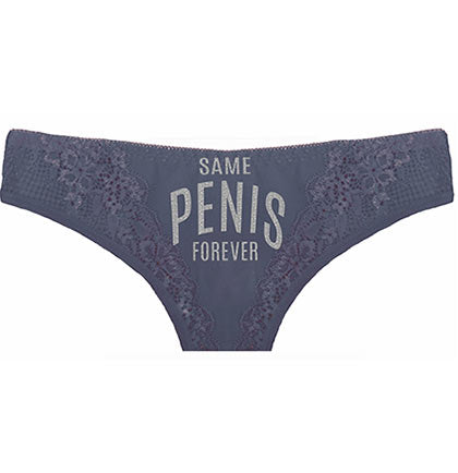 Silver Same Pen*s Forever Lace Inset Thong Panty