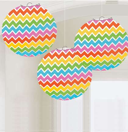 Neon Paper Lanterns Set of 3