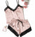 Rose Gold Satin and Black Lace Trim Lingerie Set with Black Glitter Bride on the right bottom side. 