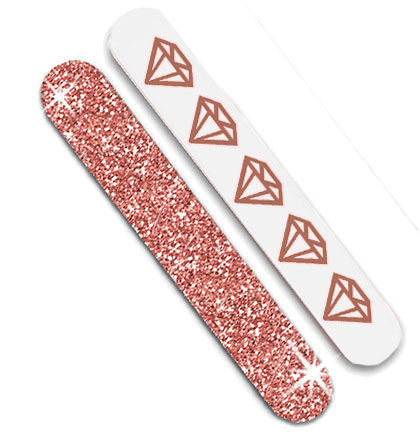 2pc Diamond Icon Rose Gold Nail File Set