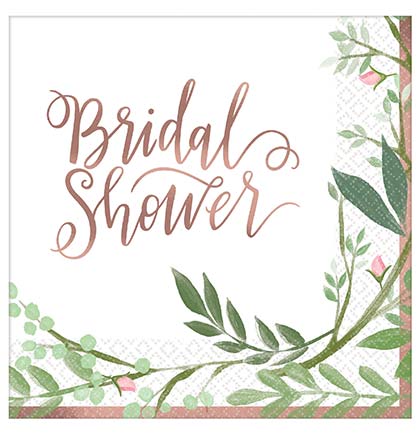 Bridal Shower Leaf Floral Napkins