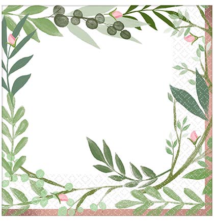 Leaf Floral Luncheon Napkins