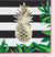 Gold Pineapple Striped Luncheon Napkin