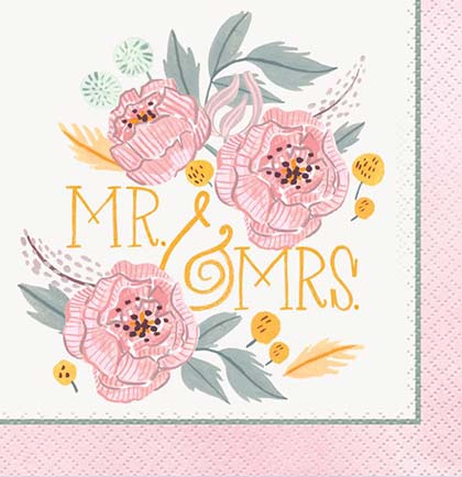 Mr. & Mrs. Floral Napkin