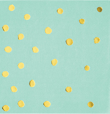Mint Green with Gold Dot Cocktail Napkins