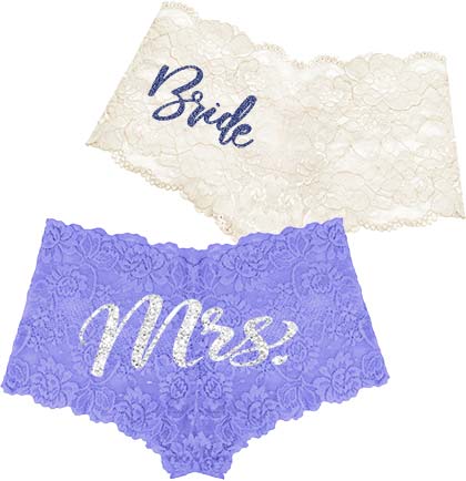 Something Blue Lace Boyshort Panty Set 2pc