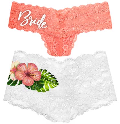 Sunset Hibiscus Bride Panty - 2pc Set