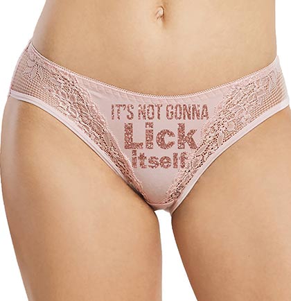 Rose Gold It's Not Gonna Lick Itself Thong Panty, Sexy Bride Panties