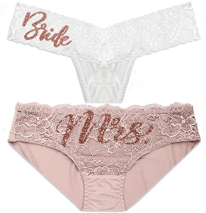 Bride & Mrs. White & Blush Panty - Set of 2