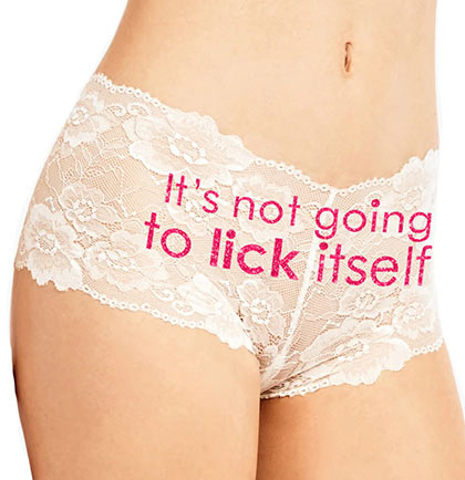 It's Not Going To Lick Itself Pink Glitter Lace Panty