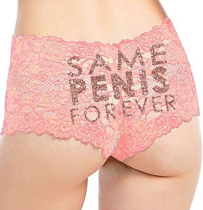 Same Pen*s Forever Bold Rose Gold Lace Boyshort Panty