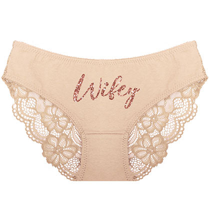 Rose Gold Wifey Bikini Panty, Bridal Underwear