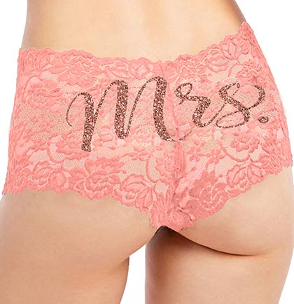 Rose Gold Mrs. Lace Panty, Bride Lingerie