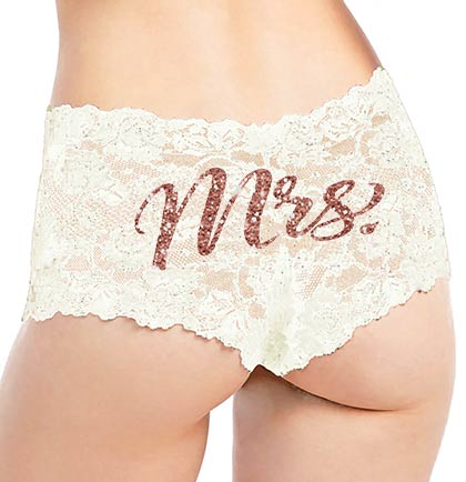 Rose Gold Mrs. Lace Boyshort Panty