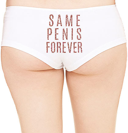 Rose Gold Same Pen*s Forever White Cheeky Panty - Small •