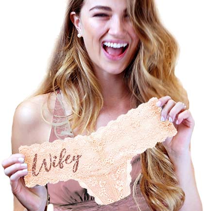 Rose Gold Wifey Lace Stretch Thong Panty