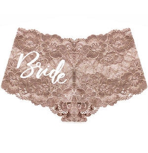 Bride Glam Rose Gold Lace Panty, Bachelorette Party Panties