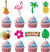 Tropical Treat Toppers - Set of 8