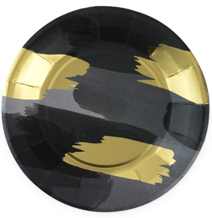 These fancy and unique Gold & Black Brushstroke Plates will be perfect for the bachelorette party. These black and shiny metallic gold dessert plates will add some glam to your party! Pair them with other metallic gold or black decor for a bold look. 