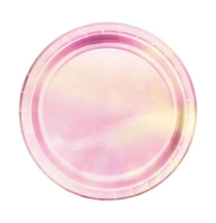 Pink Iridescent Dessert Plates