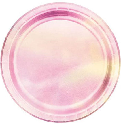 Pink Iridescent Dinner Plates