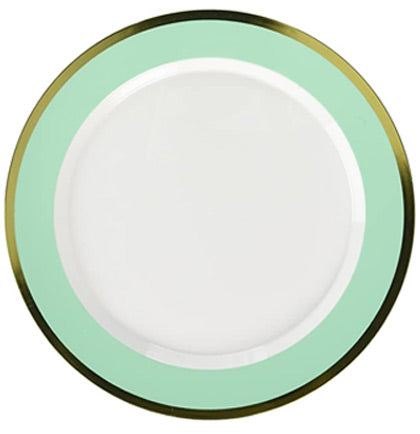 Mint Green & Gold Dinner Melamine Plates