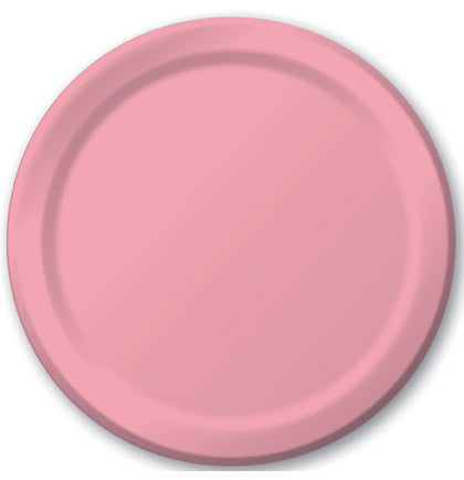 Solid Light Pink Dessert Plates - Set of 16