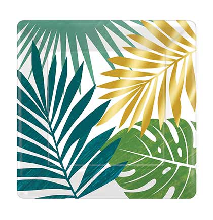 Palm Leaf Square Dessert Plates