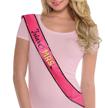 Future Mrs. Hot Pink &amp; Black Satin Sash
