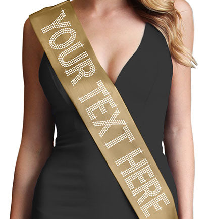 Custom Rhinestone Sash - Large Caps