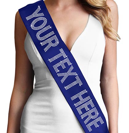 Custom Rhinestone Sash - Large Caps