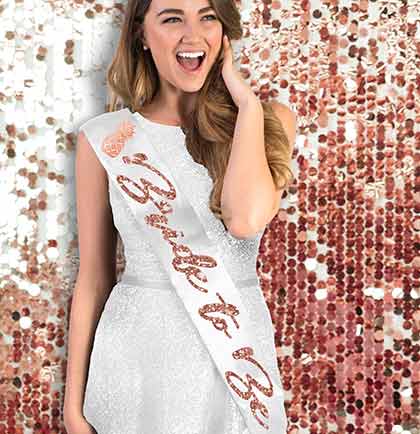 Glam Bride to Be Rose Gold with Foil Pineapple White Sash