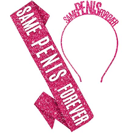 Hot Pink Same Pen*s Forever Sparkle Headband & Sash Set