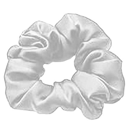 White Satin Scrunchie White Regular Hair Scrunchie – Handmade by Ducky main image 4