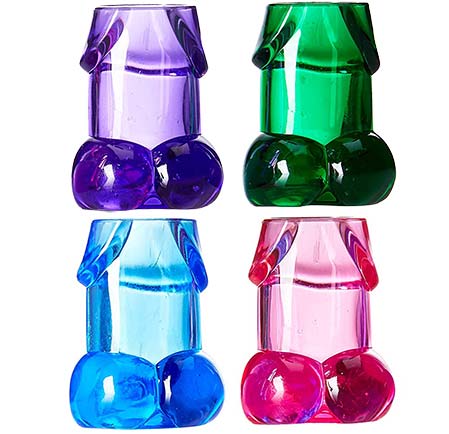 Pecker Shot Glasses Multi Color - Set of 4