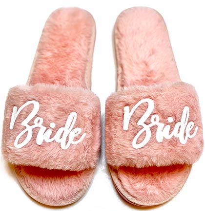 Bride Rose Gold Blush Slippers