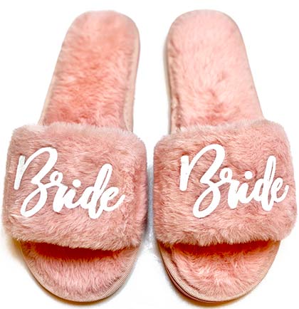 Bride Rose Gold Blush Slippers