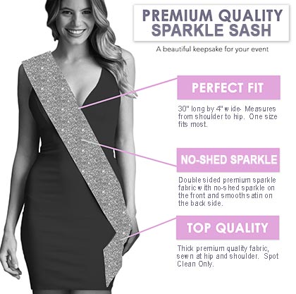 Bride&#39;s Entourage Sparkling Rosé Sparkle Scallop Sash