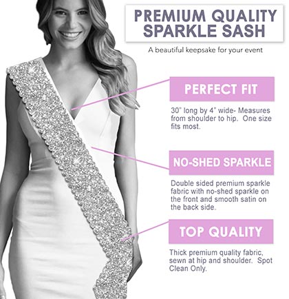 Bride To Be Silver Sparkle Sash &amp; Glam Headband Set