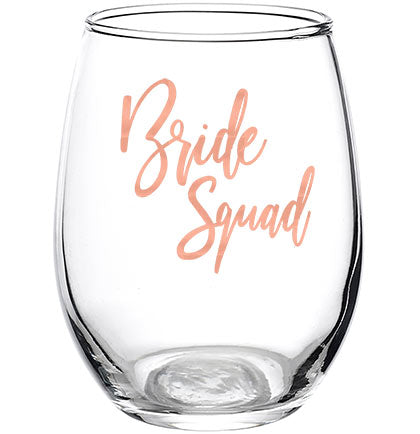 Bride Squad Stemless Wine Glass