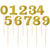 Help your party guests find where they're sitting with these sparkly Gold Table Number Centerpiece Sticks! The gold glitter picks have cardboard cutouts shaped like numbers one through twelve. Each gold number cutout is attached to a long wood pick that can be stuck in a floral centerpiece. 