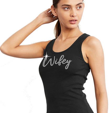 Small Wifey Rhinestone Tank Top