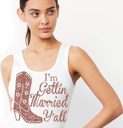 I'm Gettin Married Y'all Rose Gold Tank