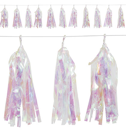 Iridescent Tassel Garland 9ft