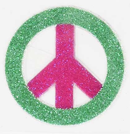 Peace Glitter Temporary Tattoo