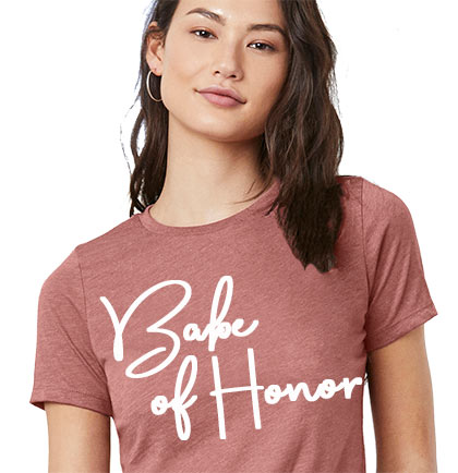Whtie Babe of Honor Blush Tshirt