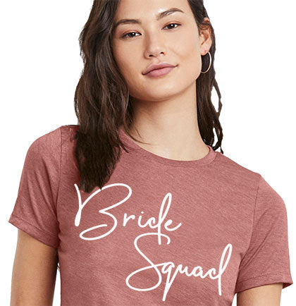 White Bride Squad Script Blush Tee
