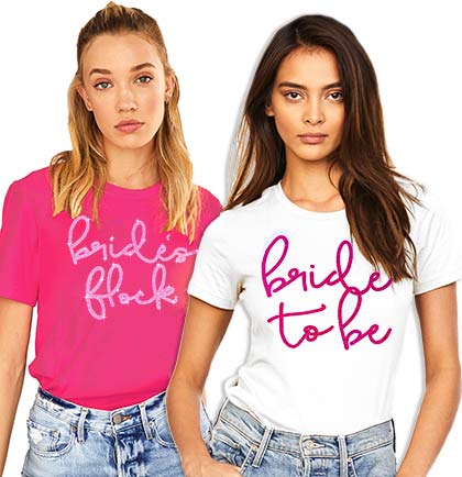 Bride's Flock Rhinestone Tee