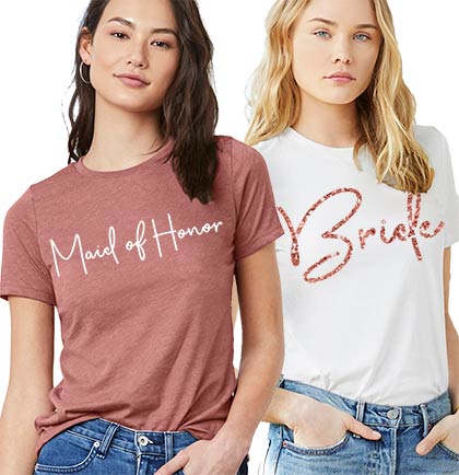 Rose Gold Bride Script White Tshirt